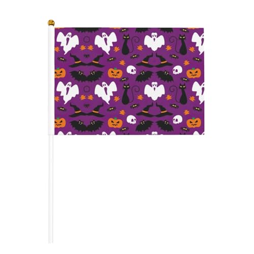 Mini-Flaggen mit Halloween-Horror-Druck, für große Eröffnung, Bar, Büro, Paraden, WM, Sportveranstaltungen, Violett von Ghjkfbf