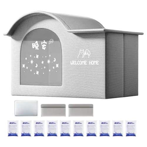 Cat House, Cooling Pet Tent, Insulated Portable Foldable Shelter Kennel with Ventilation for Indoor Pets Cats Dogs Kitten Resting Crate Home Travel, 16.54x15.75x12.01 Inches von Ghjkldha