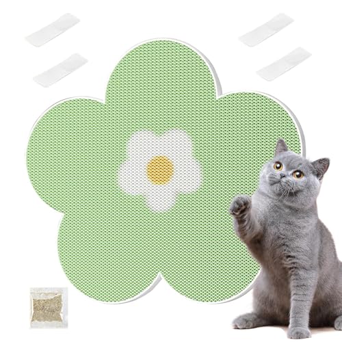 Cat Scratching Pad, Adhesive Cat Scratch Mat, Flower Shape Kitten Scratcher, Furniture Protector Pet Scratching Board, Versatile Ideal for Home Use, Size: 15.75x15.75x0.79inc von Ghjkldha