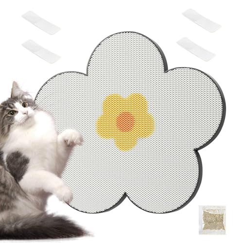 Cat Scratching Pad, Adhesive Flower Shape Scratcher for Kittens, Wall and Furniture Protector, 15.75x15.75x0.79 inches Pet Scratching Mat for Home Use and Kitten Enrichment von Ghjkldha
