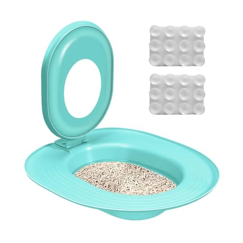 Cat Toilet Training Kit, Pet Potty Seat, Non Stick Leakproof Design, Easy Step Transition System, Kitty Teaching Tool for Apartment Bathroom and House Use, 15.35x14.37 Inches von Ghjkldha