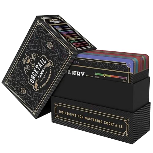 Cocktail-Rezeptkarten, Mixology Barkeeper-Leitfaden (evtl. nicht in deutscher Sprache), 17 x 13 x 5 cm, Schritt-für-Schritt-Anleitung (evtl. nicht in deutscher Sprache), farbcodierte Referenz, Zuhause von Ghjkldha
