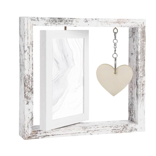 Rotierender Bilderrahmen, eleganter, drehbarer Rahmen für 10 x 15 cm große Bilder, 2-seitiger drehbarer Familien-Bilderrahmen, Tischrahmen für Familienfotos, Lizenzen, Dokumente, Sammlungen, Souvenirs von Ghjkldha