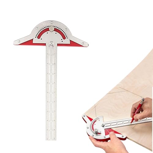 Edge Ruler Woodworking, Stainless Steel Angle Finder, 25.4x20CM/10x7.87inch Adjustable Protractor Ruler, Precision Measuring Tool, & Accurate, Carpentry Use von Ghjkldha