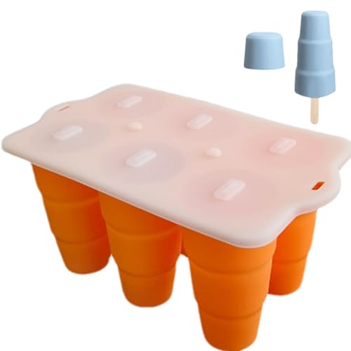 Eisform, wiederverwendbar, Silikon, 6 Mulden, faltbare Eisformen, Süßigkeitenformen für Camping, Kinder, Desserts, Lebensmittel, , Kleinkind von Ghjkldha