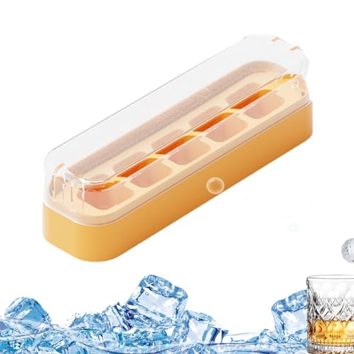 Eiswürfelbehälter für Gefrierschrank, Eiswürfelbereiter-Form - Leicht abnehmbare, flexible Eiswürfelform mit auslaufsicherem Deckel - Gerät zur Eiswürfelherstellung für Whisky, Tequila von Ghjkldha