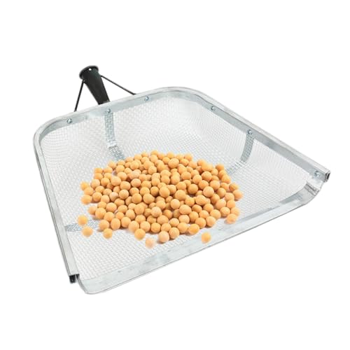 Erntesieb Metall Sandsieb Schaufel Stabiles Edelstahl Bodensieb Ergonomische Bauernhofschaufel 43.0x33.0 cm Easy Grip Erntesieb Sammelwerkzeug für Gartenarbeit von Ghjkldha