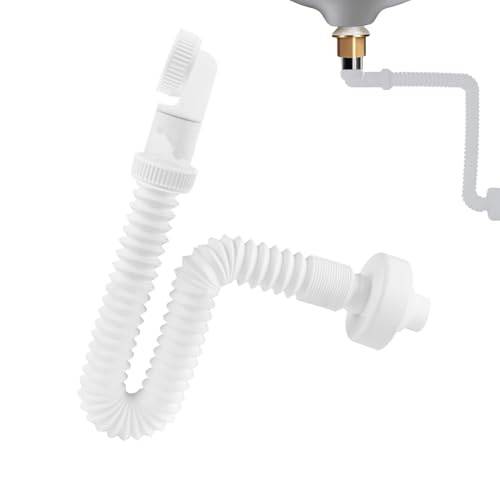 Flexibles Abflussrohr für Spüle - Verstellbarer Waschbeckensiphon - Flexibler Abfluss Siphon für Küche Garten Dusche Waschraum von Ghjkldha