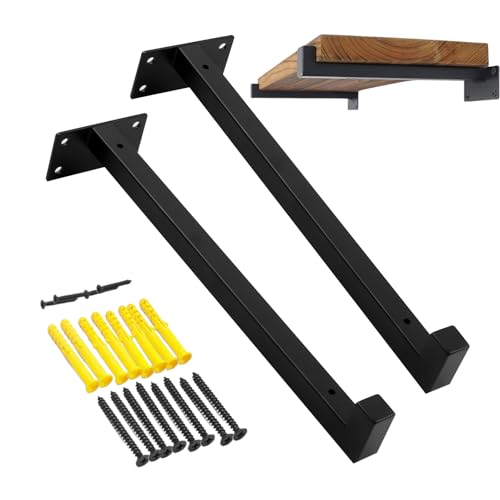 Floating Shelf Brackets, Heavy Duty Shelf Supports, Wall Mount Hardware,11.81x1.97x1.18 Inches, Stainless Steel, Easy Install Kit, for Kitchen Dorm Apartment Living Room Storage von Ghjkldha