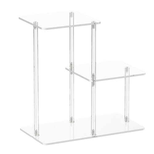 Ghjkldha Acrylic Table, Bedside Stand, 15x7.9x15.3 Inches Clear End Shelf, Transparent 3-Tier Storage Unit, Modern Display Rack, for Entryway Bedroom Hallway Living Room Bathroom Apartment von Ghjkldha