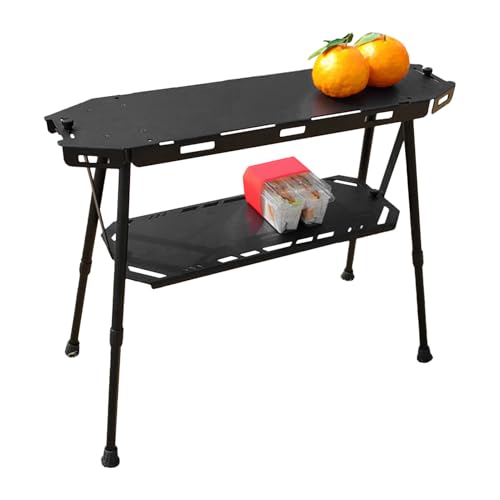 Ghjkldha Camping Table Foldable, Portable Aluminum Storage Racks, Easy Setup Cook Station, Quick Assembly Cook Station, Multi Purpose Camp Shelf for Outdoor, Picnic, RV, and Travel von Ghjkldha
