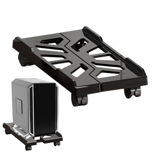 Ghjkldha Computer-Tower-Ständer unter dem Schreibtisch, robuste CPU-Halterung, belüftete Desktop-Halterung, verstellbare Breite, ABS-Material, rollende Lenkrollen, Verlängerung, Heimgebrauch, 42 cm von Ghjkldha