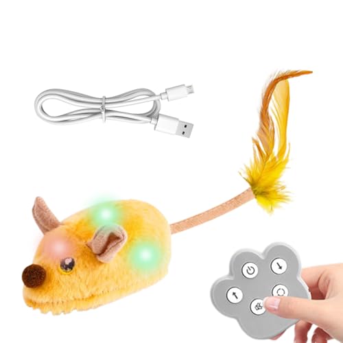 Ghjkldha Electronic Cat Toys, Mice Automated Cat Toy with Squeaky Sound, Remote Control Plush Doll, 12.6x2.36x2.36 Inches, Engaging Pet Supplies for Kitten Indoor and Outdoor Exercise von Ghjkldha