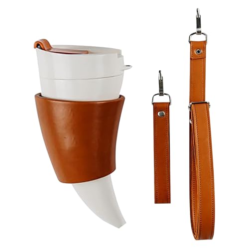 Ghjkldha Kaffeetasse | 320 ml Edelstahl Re Thermoflasche,Trinkflasche Mit Gürtelclip | Für Cappuccino Milchtee Saft Getränke Heiß Ren Outdoor Camping Picknick Party Urlaub Geburtstag von Ghjkldha
