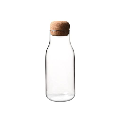 Kork-Glas-Aufbewahrungsflasche | Glas-Aufbewahrungsflasche mit Korkverschluss, Korkdeckel, Frischhaltedose, Behälter mit transparenter Konservierungsdichtung, Drahtclip-Verschluss für Küche von Ghjkldha