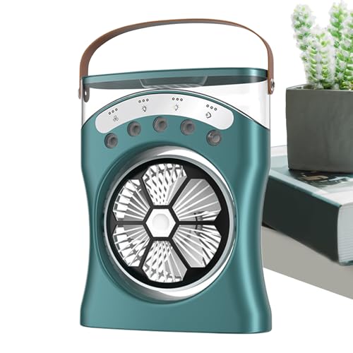 Ghjkldha Personal Misting Fan, Tabletop Cooling Fan, USB Rechargeable Air Circulator, 180° Rotation Three-Speed Settings for Hot Weather, Dorm, Bedroom, Study Beach, 8.27x3.15x11.81 Inches von Ghjkldha