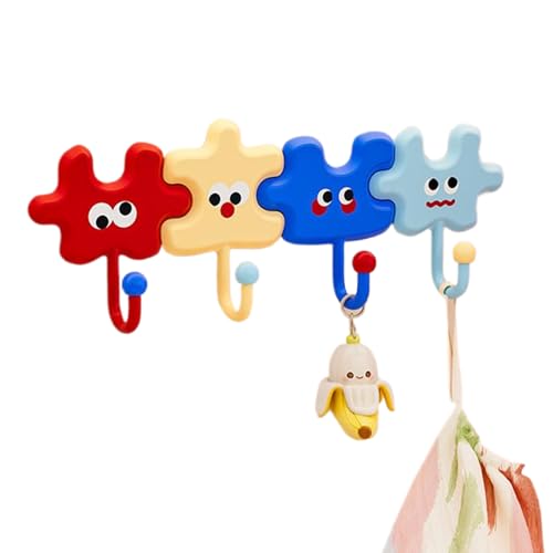 Ghjkldha Schlüsselhalter Wandmontage Klebefix | Cartoon Puzzle Schlüssel Haken Organizer | Haken Organizer Für Handtuch Haushalt Küche Bad Wohnung von Ghjkldha