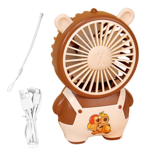 Ghjkldha Schreibtischventilator - Elektrischer USB Kleinventilator - Leise Capybara Design Elektrisches Kühlgerät für Zuhause Wandern Schule Outdoor Picknick Camping von Ghjkldha