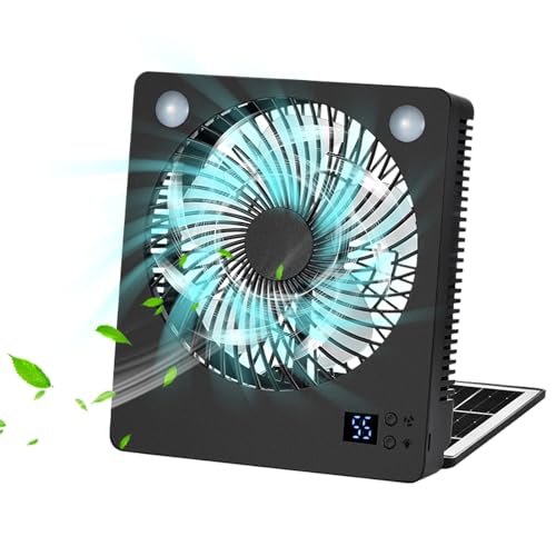 Ghjkldha Solar Power Fan, Camping Cooling Fan, Rechargeable Folding Design, 7.2x2.36x8.19Inches, Built In LED Lights, Quiet Speed, for Home Beach Tent Travel Survival Gear Ghjkldha Solar Power Fan, Camping Cooling Fan, Rechargeable Folding Design, 7.2x2.36x8.19Inches, Built In LED Lights, Quiet Speed, for Home Beach Tent Travel Survival Gear von Ghjkldha