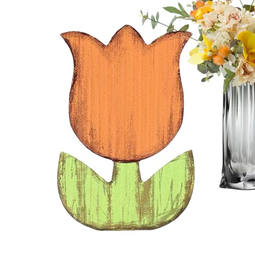 Ghjkldha Tulpen Dekoration,Blumen Tischschilder aus Holz | Vintage Etagere Kamin Deko Für Tischcenter Fensterbank Schreibtisch von Ghjkldha