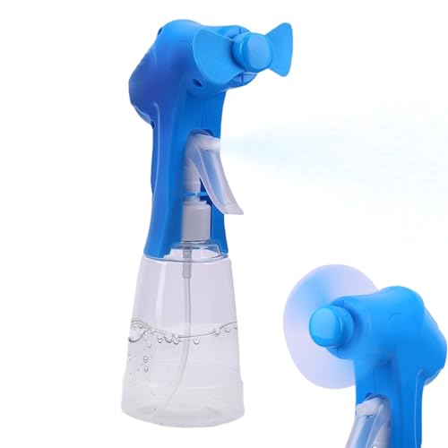 Ghjkldha Vernebelungsventilator, Tragbarer Elektrischer Ventilator Mit Handdruck-Sprühsystem, Handheld Batteriebetriebenes Kühlsystem Für Wandern Lesen Angeln Pendeln Studentenzimmer von Ghjkldha