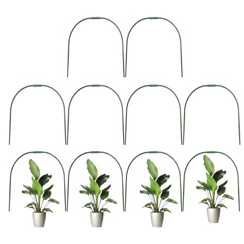 Greenhouse Hoops, 10X Garden Hoops Grow Tunnel 48x50cm, Rust-Proof Coating Plant Support Stakes for Frost Protection and Seedling Hardening-Off, All-Weather Plant Protect von Ghjkldha