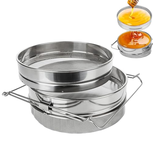 Honigsieb Edelstahl, Doppelsieb Honigsieb, feinmaschiger Honigfilter, Honigerntebedarf, verstellbare Imkerausrüstung, Edelstahl-Honigsieb, Honigextraktionswerkzeug Honigsieb Edelstahl, Doppelsieb Honigsieb, feinmaschiger Honigfilter, Honigerntebedarf, verstellbare Imkerausrüstung, Edelstahl-Honigsieb, Honigextraktionswerkzeug von Ghjkldha