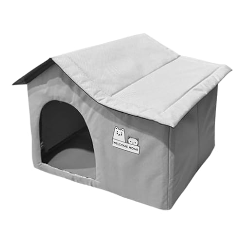 Katzenhaus, Cooling Pet Rest Cave, zusammenklappbar, für Haustiere, belüftet, heißes kaltes Wetter, 17,72 x 13,39 x 14,17 Zoll, für Innen- und Außenbereich, Balkon und Wohnzimmer von Ghjkldha