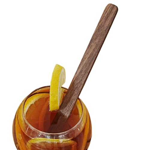 Langer Rührlöffel - Holz Kaffeerührlöffel Lange - Wiederverwendbare Rührlöffel Küchenhelfer für Dessert Getränke Cocktail von Ghjkldha