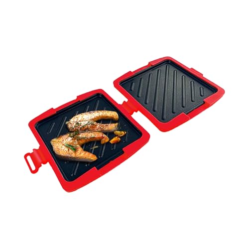 Mikrowellen Sandwichmaker | Grillkäsezubereiter | Spülmaschinenfeste Panini Presse mit Antihaft Grillplatten für Gegrillte Käse Sandwiches Frühstück Snacks Zuhause Studentenwohnheim Berufstätige von Ghjkldha