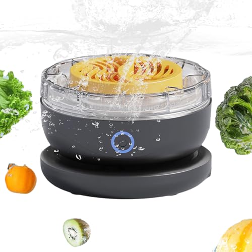 Obst- und Gemüsewaschmaschine - Obst- und Gemüse-Schrubber - Tragbarer automatischer Rotations-wiederaufladbarer Küchenzubehör zum Kochen Entfernen von Schmutz Zuhause Spülen Eltern Familie Staub von Ghjkldha