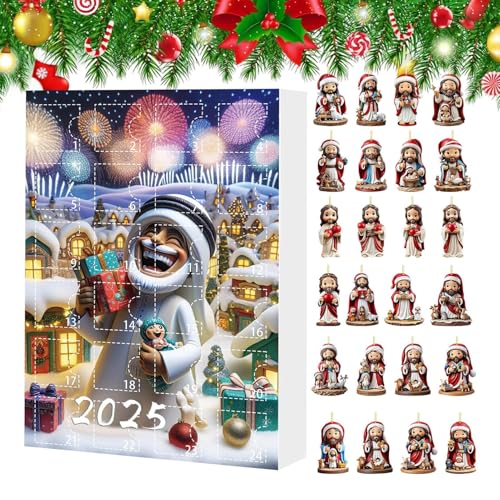 Ornament Adventskalender - 2D Acryl Jesus Ornament Weihnachtsadvent 2025 | Festliche Dekoration Für Fenster Zweige Auto Außenwand Eingangsbereich Garten Ornament Adventskalender - 2D Acryl Jesus Ornament Weihnachtsadvent 2025 | Festliche Dekoration Für Fenster Zweige Auto Außenwand Eingangsbereich Garten von Ghjkldha