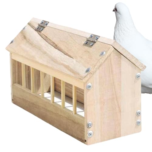 Pigeon Feeder, Chicken Trough, Large Grain Storage, Spacious Food Container, Thick Stable Base, Natural Finish Single Unit, Rural Aviary Setup, Suitable for Ducklings, Hens von Ghjkldha