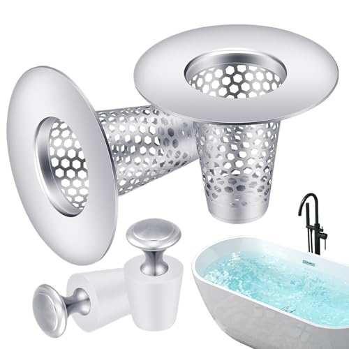 Shower Drain Cover | Bath Plug Hair Catcher | Shower Plughole Cover | Stainless Steel Drain Filters with 2 Sink Filters and 2 Sink Covers Set for Bathroom Sink Bathtub Shower Floor Drain Shower Drain Cover | Bath Plug Hair Catcher | Shower Plughole Cover | Stainless Steel Drain Filters with 2 Sink Filters and 2 Sink Covers Set for Bathroom Sink Bathtub Shower Floor Drain von Ghjkldha