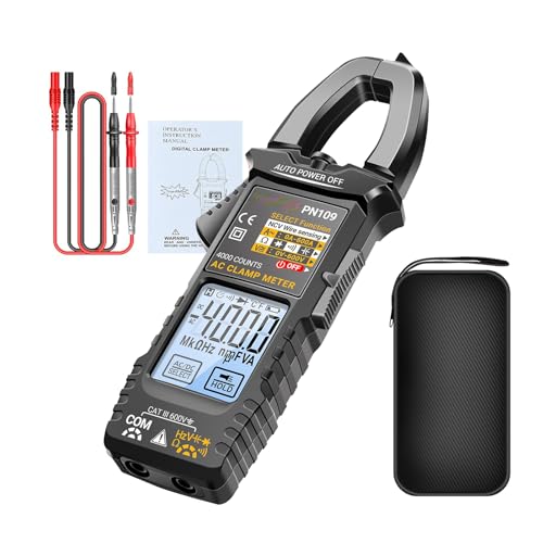 Stromzange Multimeter - 4000 Messwerte Multimeter mit Stromzange - Digitales LCD Display Mit Beleuchtung Tragbarer Tester | Für Spannung Strom Kondensator Automobil Kabel von Ghjkldha