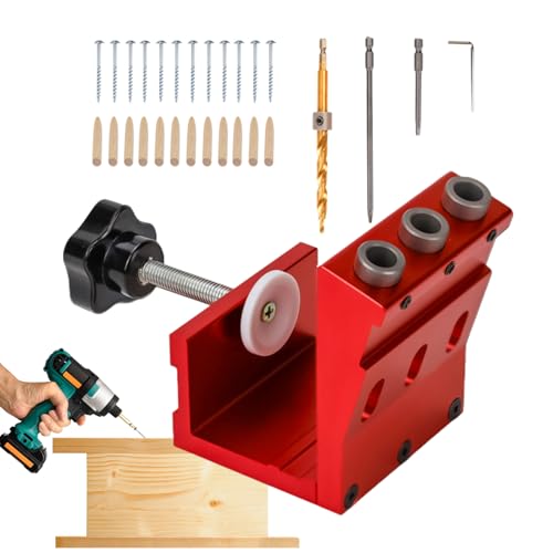 Taschenloch-Bohrschablone Set | Holzverbindungsschablone Für Schräge Löcher - 15° Winkelführung Verstellbar Mit Stufenbohrer Für Enge Räume Holzverbinder Möbelbau Heimwerkerprojekte Taschenloch-Bohrschablone Set | Holzverbindungsschablone Für Schräge Löcher - 15° Winkelführung Verstellbar Mit Stufenbohrer Für Enge Räume Holzverbinder Möbelbau Heimwerkerprojekte von Ghjkldha