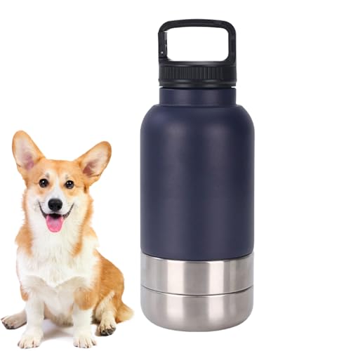 Tragbare Hunde-Wasserflasche, auslaufsichere Welpen-Wasserflasche, 1520 ml, auslaufsicherer Hunde-Trinkbecher mit abnehmbarem Napf für Wandern, Reisen, Outdoor, Wohnung, Camping von Ghjkldha