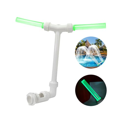 Water Fountain for Pool, Pool Sprinkler Fountain, Double Nozzle Spray, Glow in The Dark Feature, 15.35x7.48x19.69 Inches, Adjustable Height Pressure, Perfect for Backyard Spa von Ghjkldha