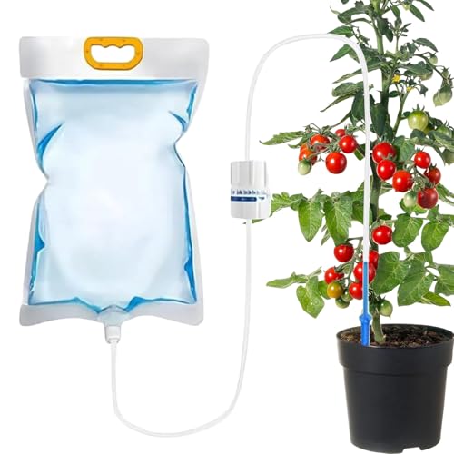 Watering Bag, Drip Irrigation, 3.5L Capacity with Adjustable Flow Valve, 39.3 Inch Flexible Tool-Free Setup Reusable Leakproof Design, Automatic Plant Waterer for Flower Pot Bonsai Indoor Gardening von Ghjkldha
