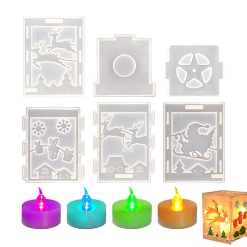Weihnachts Silikon Formen - 6-teilige Weihnachtslaternen Formen für Resin - Wiederverwendbare Form Bastelbedarf für | Wachs Gips Erwachsene Anfänger Frauen Handwerk Enthusiasten Geburtstag Weihnachts Silikon Formen - 6-teilige Weihnachtslaternen Formen für Resin - Wiederverwendbare Form Bastelbedarf für | Wachs Gips Erwachsene Anfänger Frauen Handwerk Enthusiasten Geburtstag von Ghjkldha