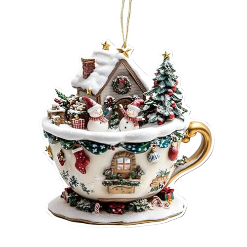 Weihnachtsbaum -Ornamente - 2D hängende Urlaubsdekorationen für Festliche Atmosphäre, saisonaler Charme mit leichtem Design, Ornaments -Set für Autointerne, Rucksack, Tür, Bücherregal von Ghjkldha
