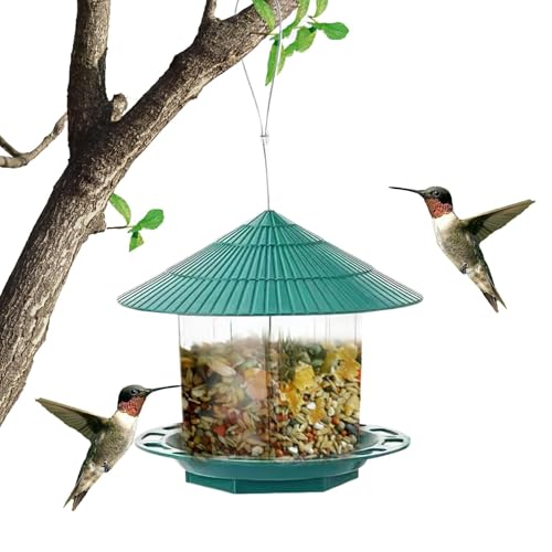 Wildvogelfutter Futterstation Wildvogelfutter Futterstation Groß Vogelfutterspender Vogelfutterspender mit großer Kapazität Hängende Vogelfutterstation Garten Futterstation zum Anlocken von Wildvögeln von Ghjkldha