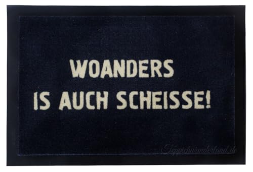 Rockbites Fußmatte- Wo Anders ist auch Scheiße Spruch-Türmatte Sauberlaufmatte, Schmutzmatte von Rockbites