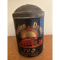 Antike Goldene Kuppel Teedose Von W.s. Quincy Co von Ghostofthetime