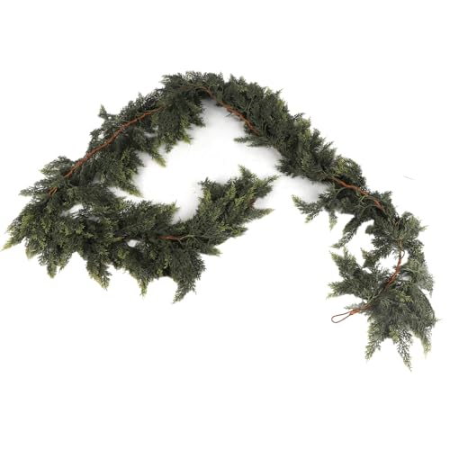 6Ft Zedern-Weihnachtsgirlande, Weihnachts-Norfolk-Kieferngirlande, Künstliche Kieferngrün-Girlande, Weihnachts-Zederngirlande für Kamintreppen, Haustür und Gärten (2,7 m/9 Fuß) von Ghzste