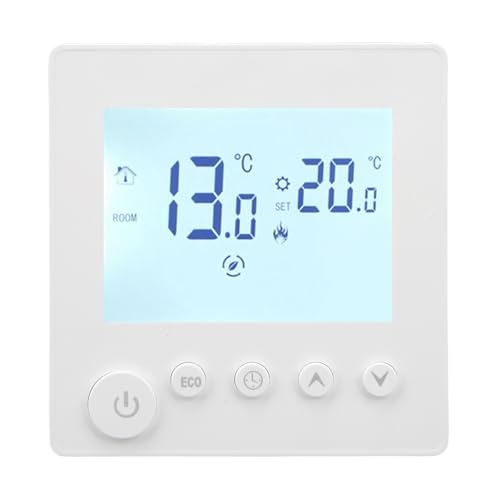 Ghzste Heizung Thermostat mit Sensor, Fernbedienung und Timing-Einstellung LCD-Display für Haus, Wohnung, Bürogebäude, etc. Digitaler Thermostat, Temperatur Regler für Heizung (Ohne WiFi) von Ghzste
