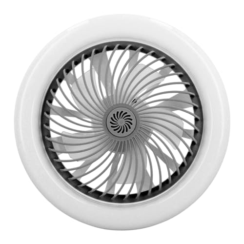Ghzste Hoch Windkraftendedecke mit Leicht Faltbarem E27 -LED -Lüfterlicht mit Fernbedienung für eine Ruhige und Komfortable Schlafumgebung (Milcha Farbe) von Ghzste