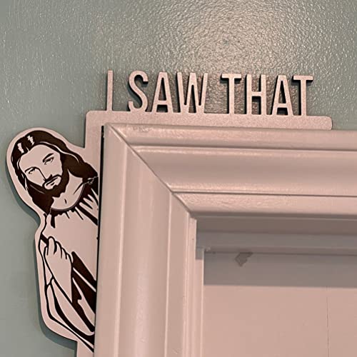 I Saw That Jesus Sticker, Kreative Lustige Wohnkultur Jesus I Saw That Aufkleber, Lustige Wohnkultur Holztürrahmen Bücherregal Ornament von Ghzste