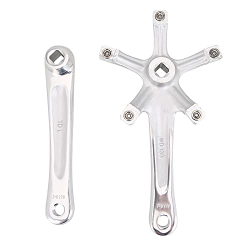 Ghzste Kurbelarm Set 1Pair 170mm Mountain Road Bike Legierung Links und Recht (Silber) von Ghzste