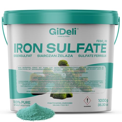 GiDeli Eisensulfat 1kg Heptahydrat hortensien dünger für den Garten und die Landwirtschaft FeSO4 von GiDeli